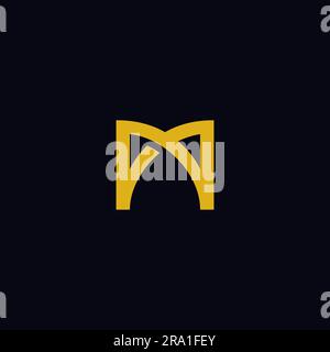 M Logo Elegant. Letter M With Gold Color Stock Vector