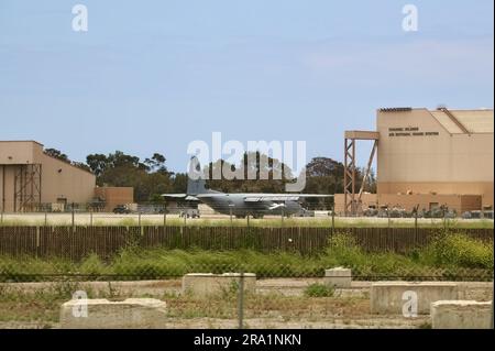 Lockheed C-130J Super Hercules aircraft at the Channel Islands Air National Guard Station 146th Airlift Wing (146 AW) Oxnard California Stock Photo