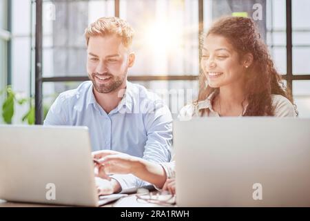 Business project team working together at meeting room at office.Horizontal. Stock Photo