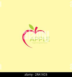 Apple Simple Logo. Fruit vector logo. apple line logo Stock Vector