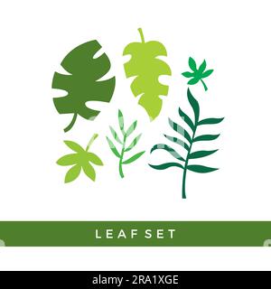 Leaf Set Simple Design Vector. Leaf Icon Set Stock Vector