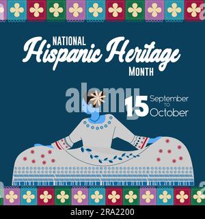 Flat national hispanic heritage month Vector illustration Stock Vector ...