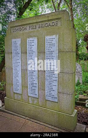 London fire brigade - The Fireman's Monument, at Highgate Cemetery, Swain's Lane, London, England, UK,  N6 6PJ Stock Photo