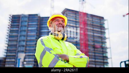 Industry Engineer With Hardhat. Industrial Workplace Safety Stock Photo