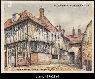 The Mermaid Inn, Rye - Vintage Cigarette Card Illustration Stock Photo ...