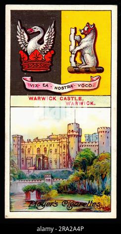 Warwick Castle - Vintage Cigarette Card Stock Photo
