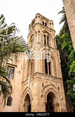 View of the bell tower of the church of San Cataldo in Palermo, Sicily, Italy Stock Photo