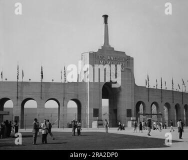 View from the front gate of the Los Angeles Memorial Coliseum Stock Photo