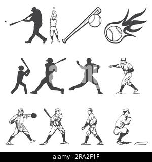 vector bundle of baseball and icons Stock Vector