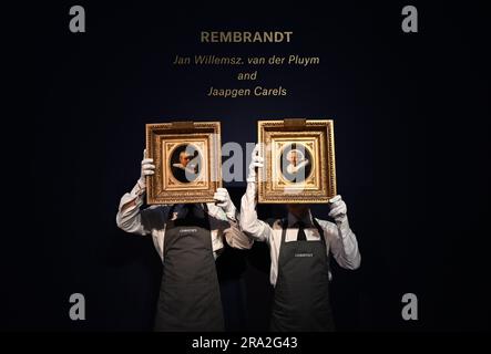 The Main Highlights are ,The landmark re-discovery of Rembrandt’s Portrait of Jan Willemsz. van der Pluym and Jaapgen Carels, both rare and intimate portrayals of relatives of the artist and the last known pair of portraits by Rembrandt to remain in private hands, at auction 200 years after they were last seen at Christie’s (estimate: £5,000,000-8,000,000) Stock Photo