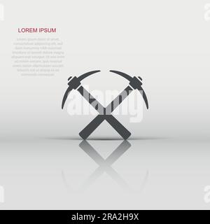 Axe icon in flat style. Lumberjack vector illustration on white isolated background. Blade business concept. Stock Vector