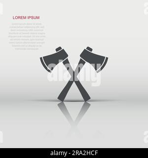Axe icon in flat style. Lumberjack vector illustration on white isolated background. Blade business concept. Stock Vector