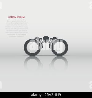 Binocular icon in flat style. Search vector illustration on white isolated background. Zoom business concept. Stock Vector