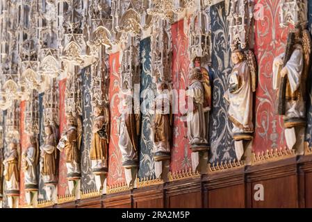 France, Tarn, Albi, episcopal city listed as World Heritage by UNESCO, Sainte Cecile cathedral, choir and rood screen, angels in the 15th century choir Stock Photo