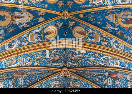 France, Tarn, Albi, episcopal city listed as World Heritage by UNESCO, Sainte Cecile cathedral, choir and rood screen, ceiling painted between 1509 and 1512 Stock Photo