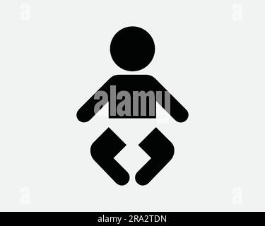 Baby Icon. Infant Newborn Toddler Young Kid Small Child Boy Children Diaper Birth New Born Black White Graphic Clipart Artwork Symbol Sign Vector EPS Stock Vector