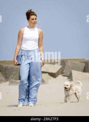 THE HAGUE - Princess Alexia and dog Mambo during the traditional photo session of the royal family. ANP KOEN VAN WEEL netherlands out - belgium out Stock Photo