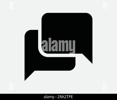 Chat Box Icon. Conversation Dialogue Bubble Speech Communication Message Talk Talking Text Black White Graphic Clipart Artwork Symbol Sign Vector EPS Stock Vector