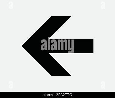 Left Arrow Icon. Point Pointer Exit Path Entrance Navigation Direction Traffic Road Sign West Symbol. Black White Graphic Clipart Artwork Vector EPS Stock Vector