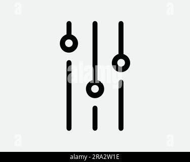 Mixer Dial Icon DJ Audio Panel Sound Music Setting Studio Tuner Amplifier Mixing Bass Level Black White Graphic Clipart Artwork Symbol Sign Vector EPS Stock Vector