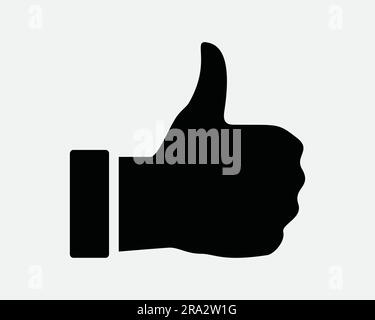 Thumbs Up Icon Good Like Rating Rate Approve Accept Confirm Gesture Thumb Hand Social Media Black White Graphic Clipart Artwork Symbol Sign Vector EPS Stock Vector