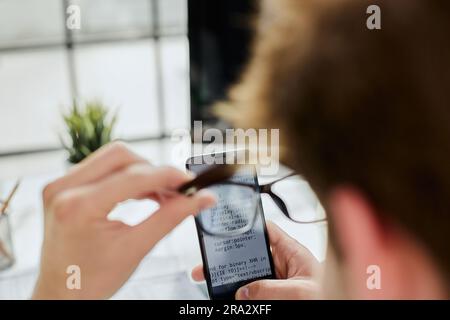 man relaxing surfing on internet in free time. Stock Photo