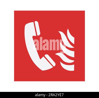 Isolated Fire Emergency Telephone Symbol. Concept of safety signs. Stock Vector