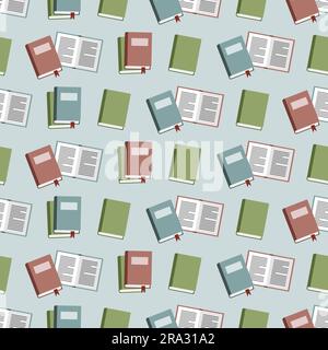 Seamless pattern with books. Literature, school, reading hobby. Stock Vector
