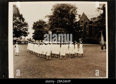 Regimental Review for Women Accepted for Volunteer Emergency Service (WAVES) Officer Candidates. Administrative History of the First Naval District in World War II Stock Photo