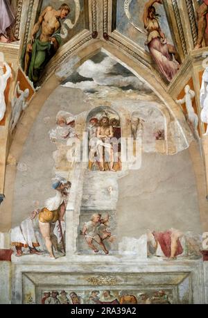 Giudizio di Gesù   - affresco - Gerolamo Romanino - 1534 - Pisogne (Bs), Pieve di santa Maria della Neve Stock Photo