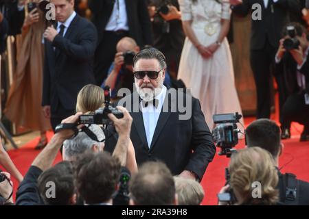 Karlovy Vary, Czech Republic. 30th June, 2023. Actor Russell Crowe arrives at the opening of the 57th Karlovy Vary International Film Festival (KVIFF), on June 30, 2023, in Karlovy Vary, Czech Republic. Credit: Slavomir Kubes/CTK Photo/Alamy Live News Stock Photo