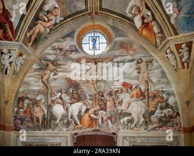 Crocifissione  - affresco - Gerolamo Romanino - 1534 - Pisogne (Bs), Pieve di santa Maria della Neve Stock Photo