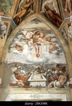 Resurrezione  - affresco - Gerolamo Romanino - 1534 - Pisogne (Bs), Pieve di santa Maria della Neve Stock Photo