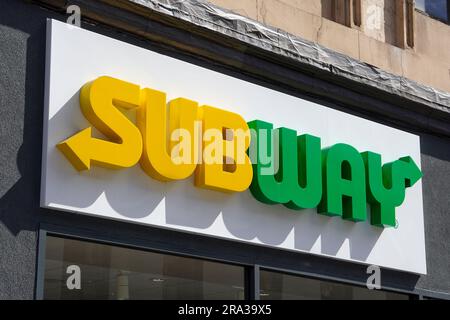 Company logo and registered copyright sign for the fast food and takeaway outlet, SUBWAY Stock Photo