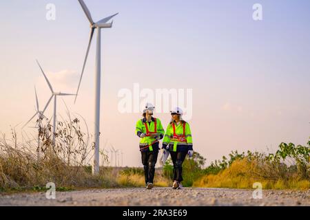 Engineer working with confident. Worker outdoor working. Mega project construction. Stock Photo