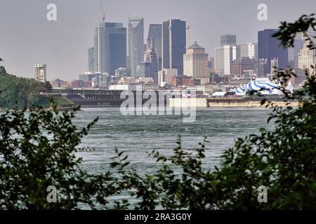 Cityscape of Montreal,Quebec, during a summer heat wave. Stock Photo