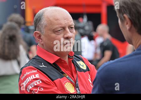 Spielberg, Austria. 30th June, 2023. Red Bull Ring Circuit, Spielberg, Austria, June 30, 2023, Frederic Vasseur (Team Principal scuderia Ferrari) during FORMULA 1 ROLEX GROSSER PREIS VON ÖSTERREICH 2023 - Practice 1 e Qualifying - Formula 1 Championship Credit: Live Media Publishing Group/Alamy Live News Stock Photo