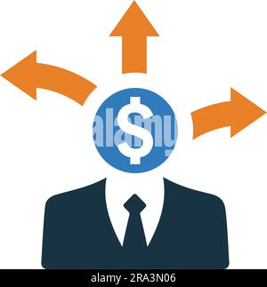 Trader money icon. use in mobile and app development or commercial purposes or any type of design projects. Stock Vector