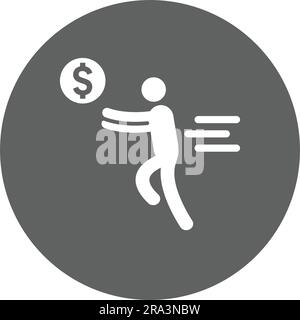 Chasing Money icon. Fully editable vector EPS use for printed materials and infographics, web or any kind of design project. Stock Vector