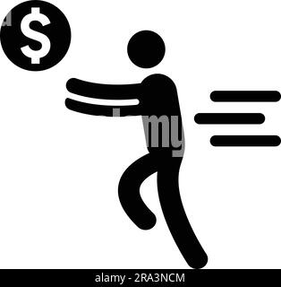 Chasing Money icon. Fully editable vector EPS use for printed materials and infographics, web or any kind of design project. Stock Vector