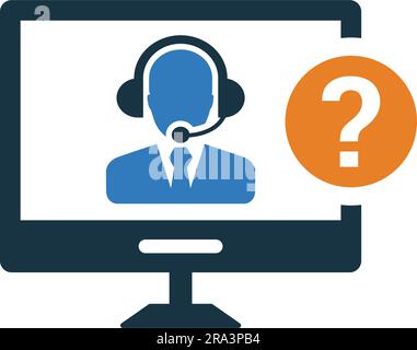 Online Technical Help icon. Flat style vector EPS use in infographics,web design, presentations and on printed materials. Stock Vector