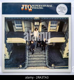 LP cover of the Supernatural Feeling album by The James Taylor Quartet, which was released in 1991 Stock Photo