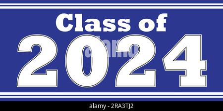 Class of 2024 Banner Blue Stock Vector