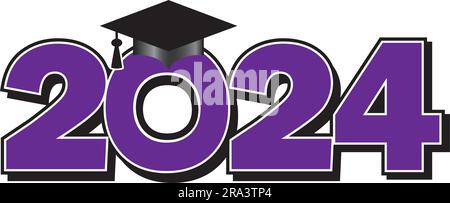 Purple Class of 2024 Graduation Cap Stock Vector Image & Art - Alamy