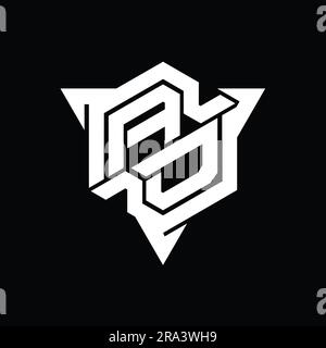 AD Logo monogram letter with hexagon horn shape design template Stock ...