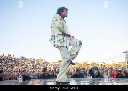 Lysekil, Sweden. 30th Jun 2023. Håkan Hellström during a concert at Pinneviken, Lysekil on June 30, 2023.  Credit: Oskar Olteus / Alamy Live News Stock Photo