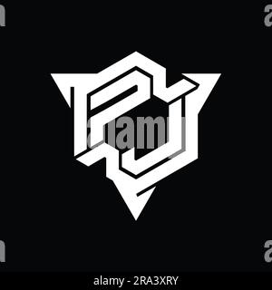 PJ Logo monogram letter with hexagon horn shape design template Stock ...