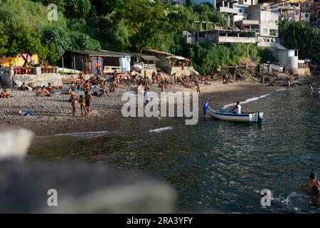 Salvador, Bahia, Brazil - January 14, 2022: View of the Gamboa community near the Museum of Modern Art in Salvador, Bahia. Stock Photo