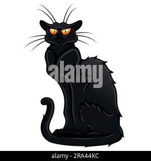 Black cat, halloween icon. Vector illustration, flat design Stock Vector  Image & Art - Alamy
