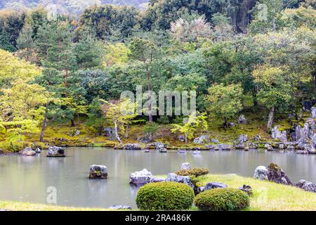 Sogenchi pond garden, 2023, Tenryu-ji temple grounds in Kyoto,Japan, world heritage zen garden, Japan,Asia, spring day Stock Photo